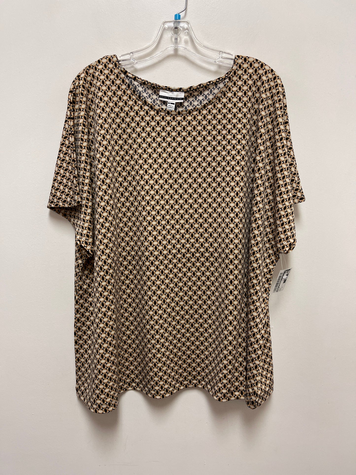 Top Short Sleeve By Jules & Leopold In Brown, Size: 3x