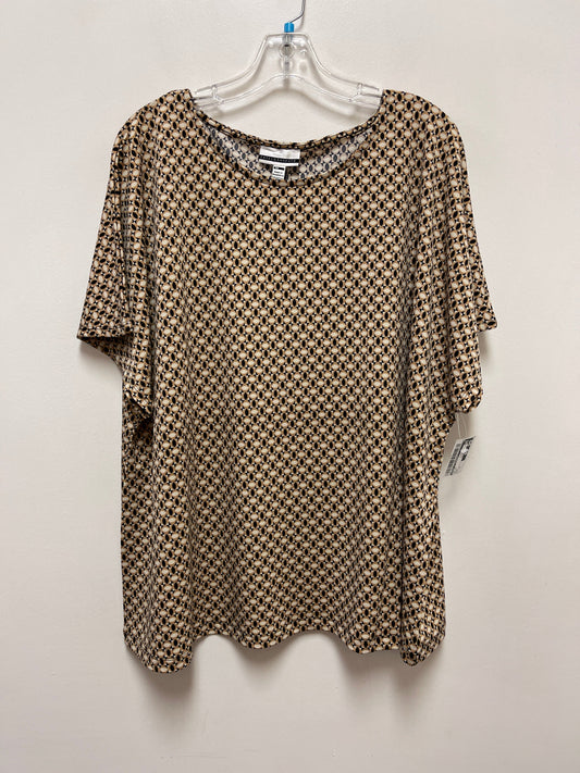 Top Short Sleeve By Jules & Leopold In Brown, Size: 3x