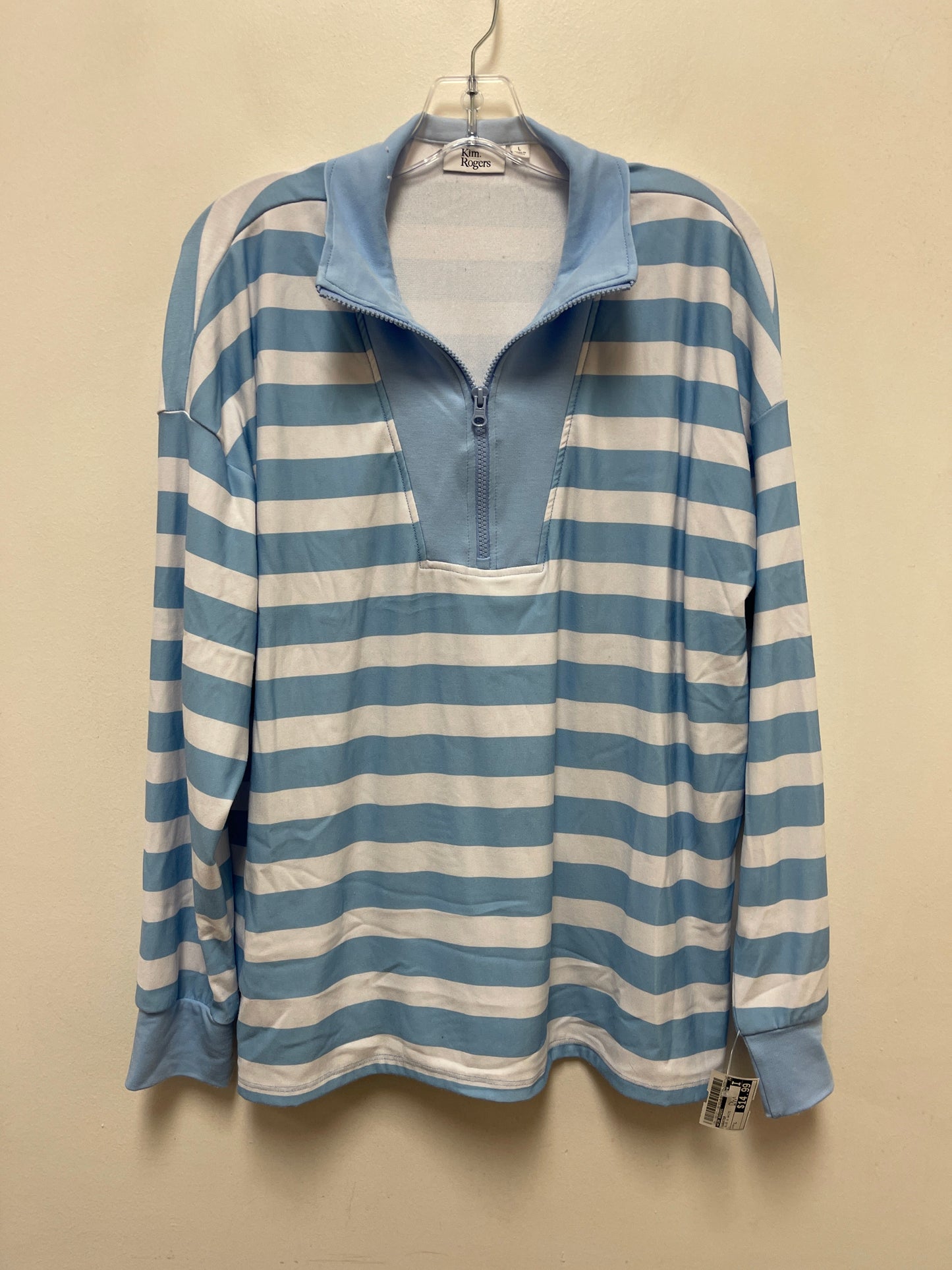 Sweater By Kim Rogers In Blue & White, Size: L