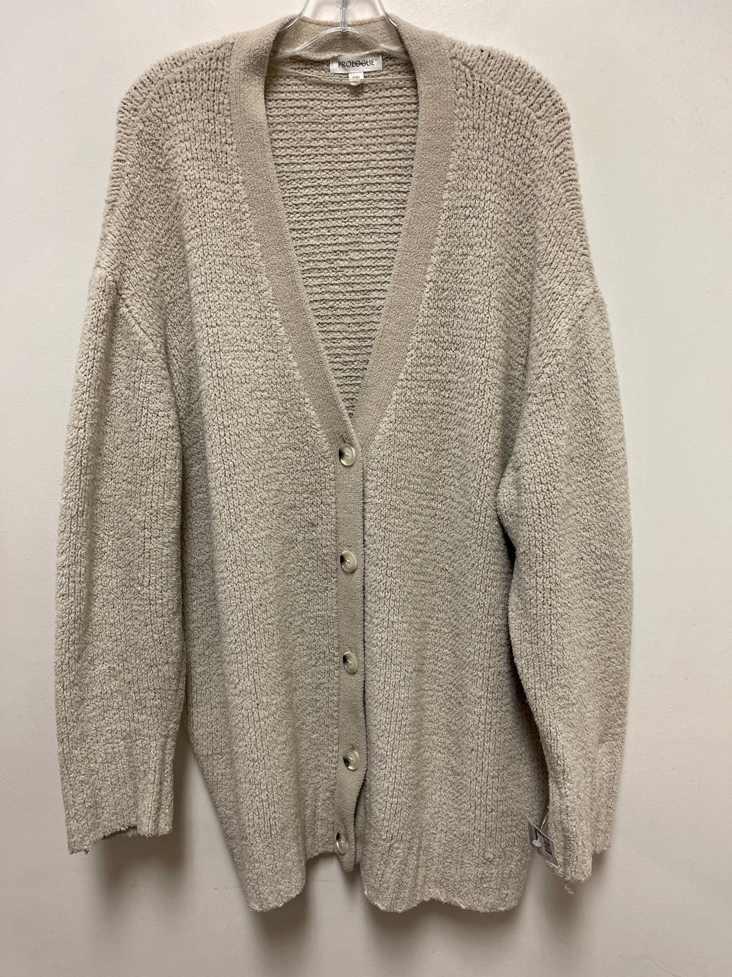 Sweater Cardigan By Prologue In Tan, Size: 2x