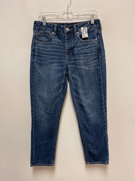 Jeans Straight By American Eagle In Blue Denim, Size: 8