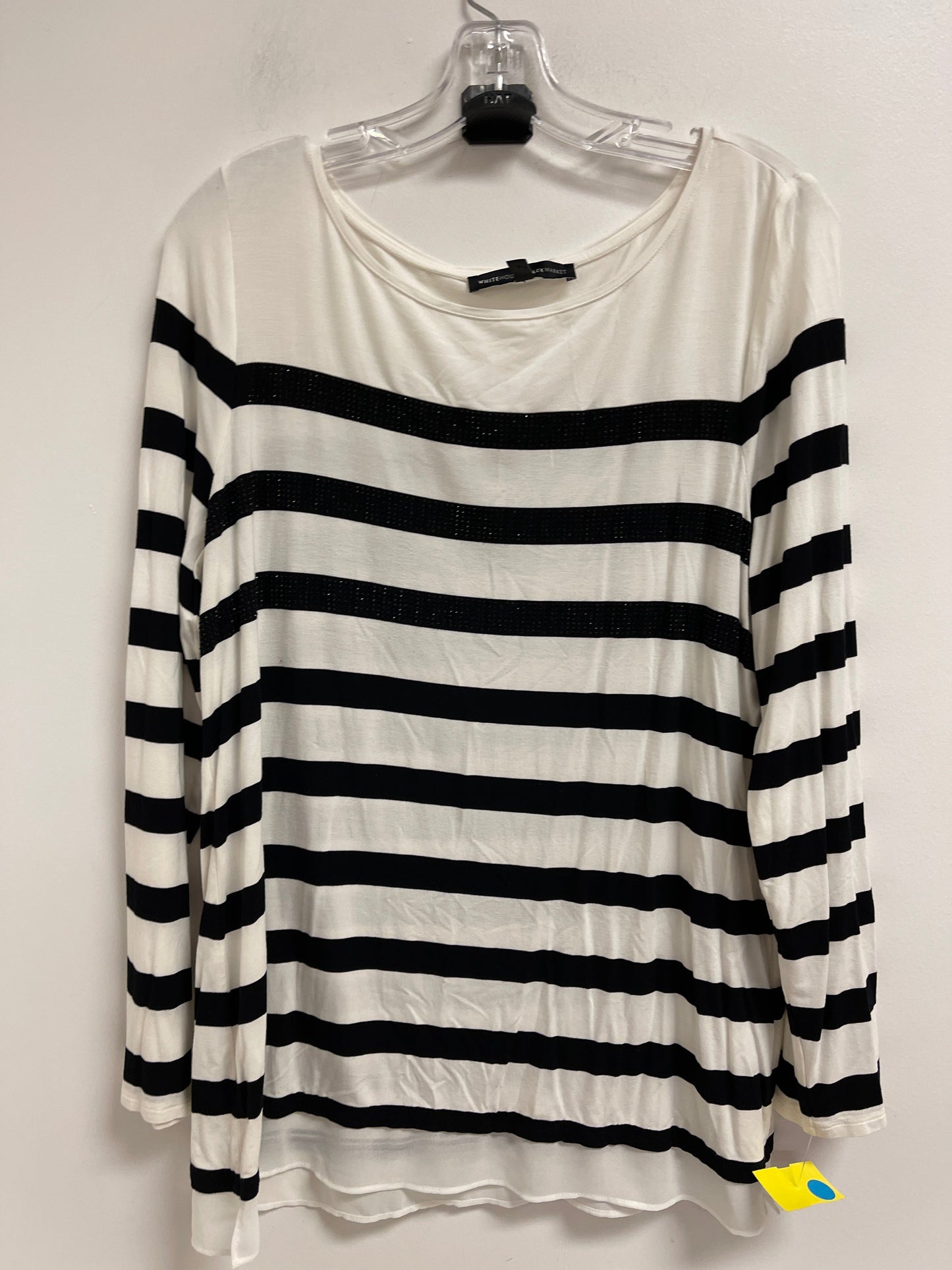 Top Long Sleeve By White House Black Market In Striped Pattern, Size: L