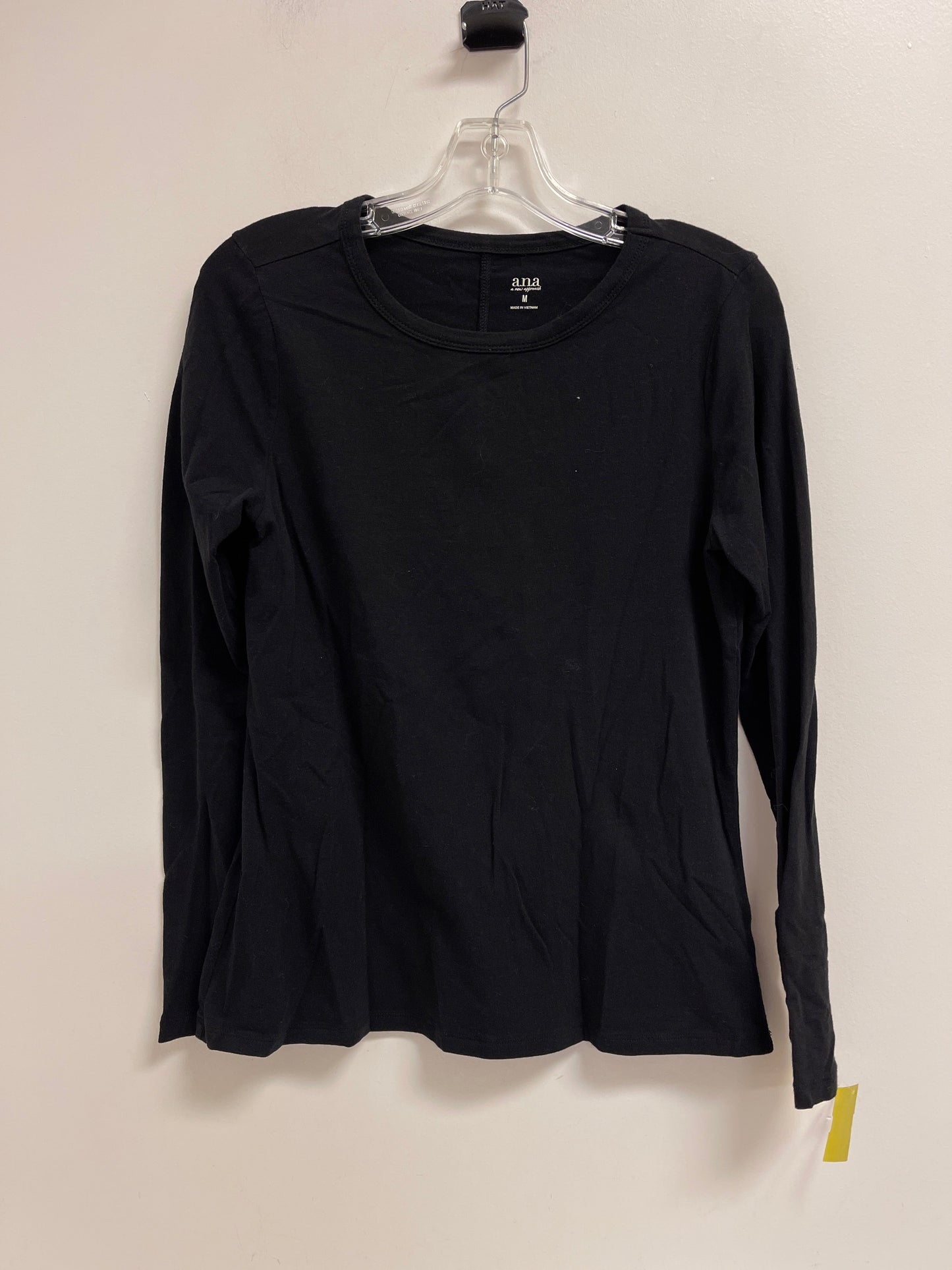 Top Long Sleeve Basic By Ana In Black, Size: M