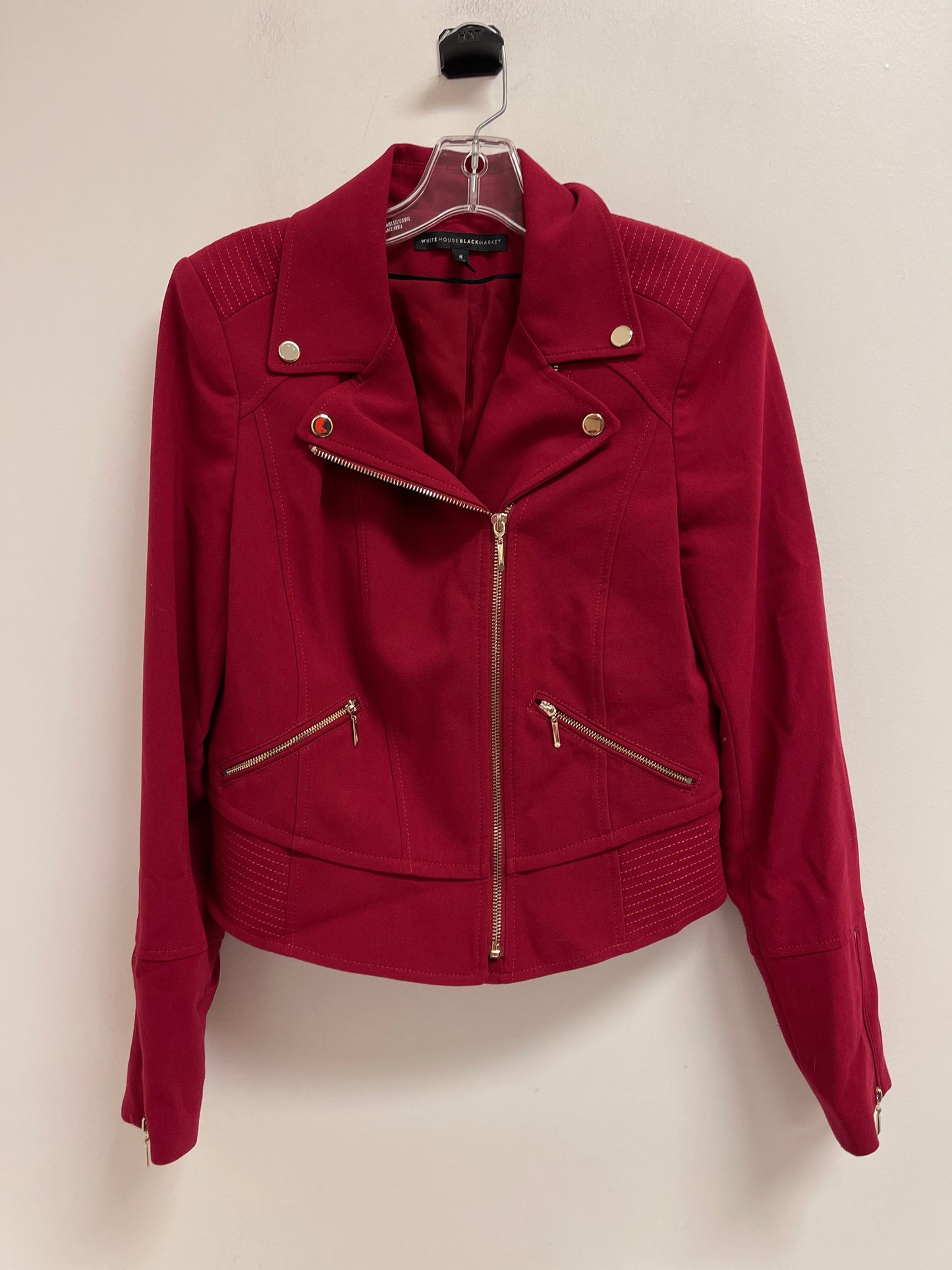 Jacket Moto By White House Black Market In Red, Size: M