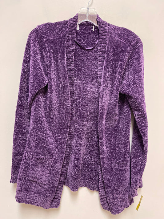 Sweater Cardigan By Karen Scott In Purple, Size: M