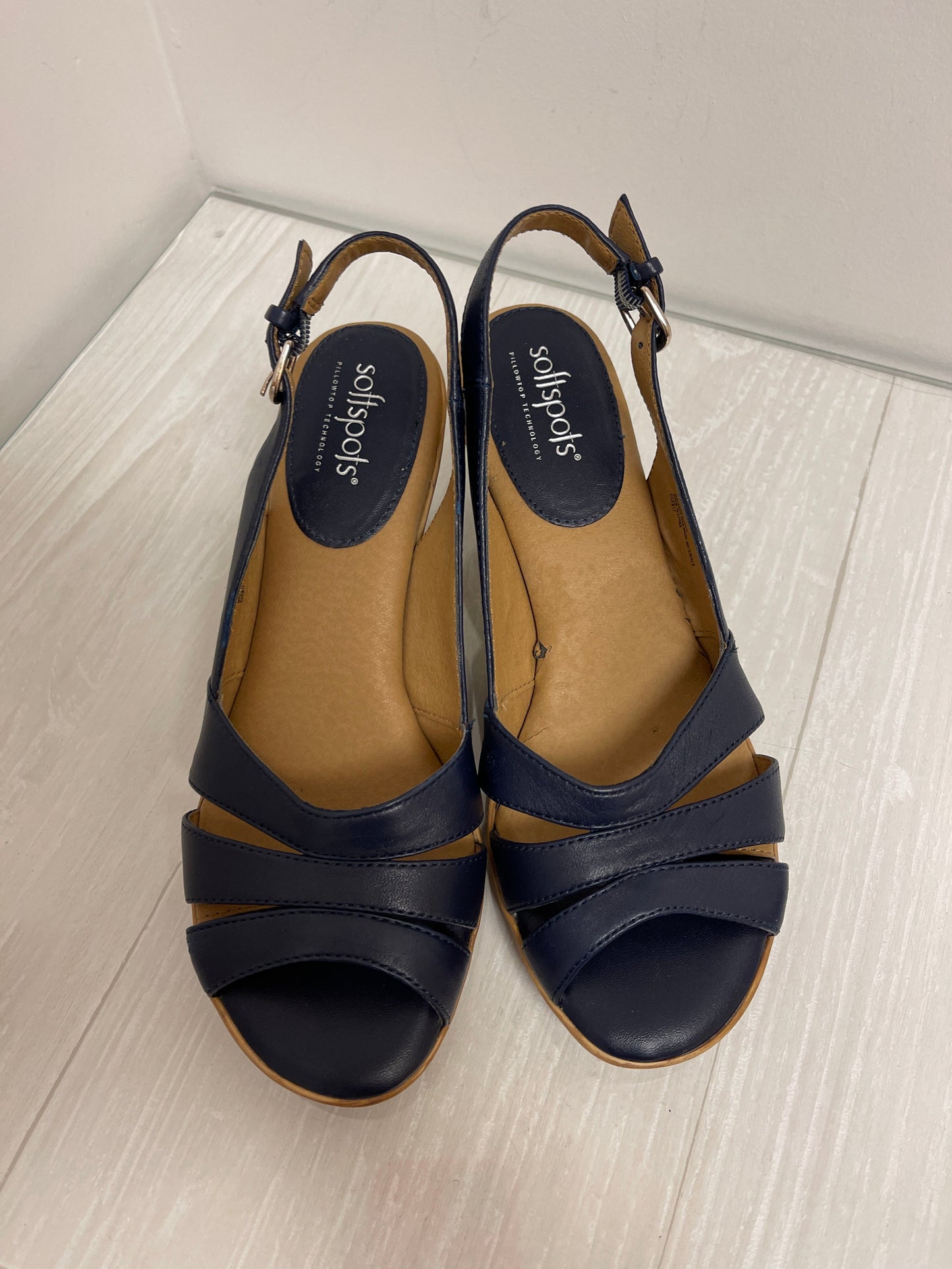 Sandals Heels Stiletto By Sofft In Navy, Size: 7