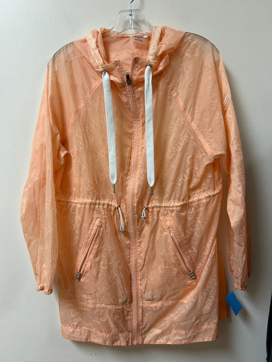 Jacket Windbreaker By Calvin Klein In Peach, Size: L