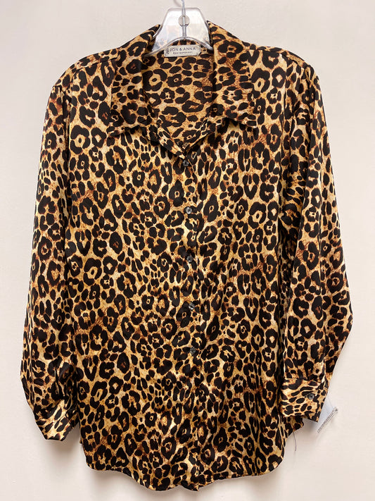 Blouse Long Sleeve By Jon And Anna In Animal Print, Size: L