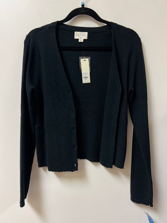 Sweater Cardigan By Clothes Mentor In Black, Size: L