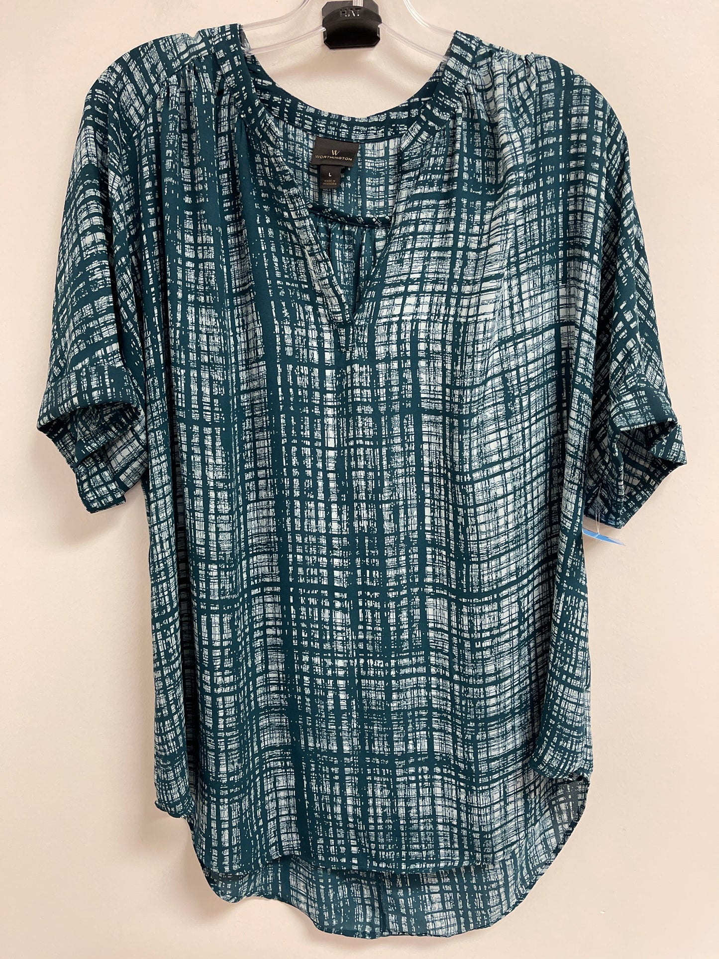 Top Short Sleeve By Worthington In Green, Size: L