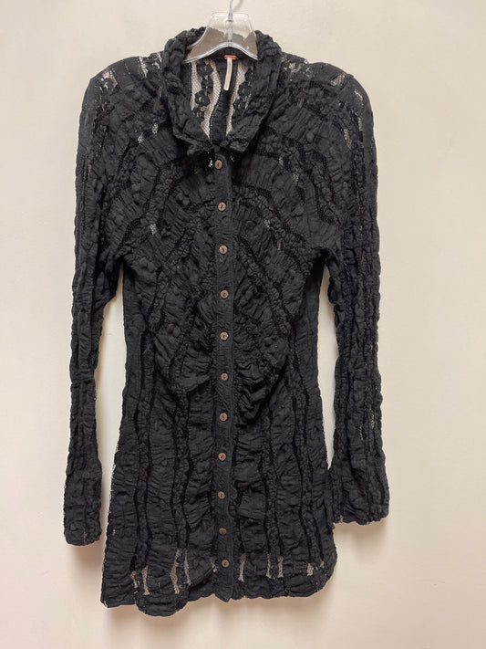 Tunic Long Sleeve By Free People In Black, Size: L