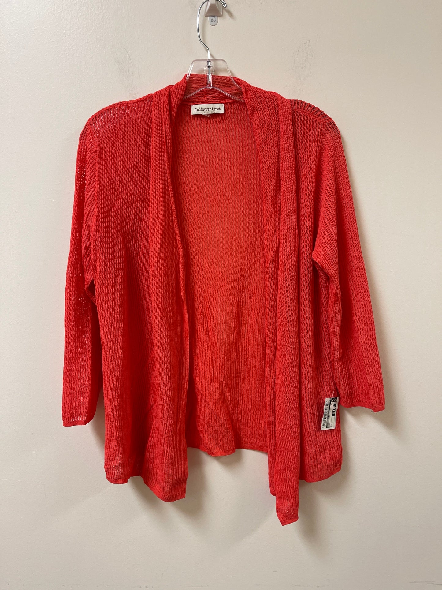 Sweater Cardigan By Coldwater Creek In Coral, Size: L