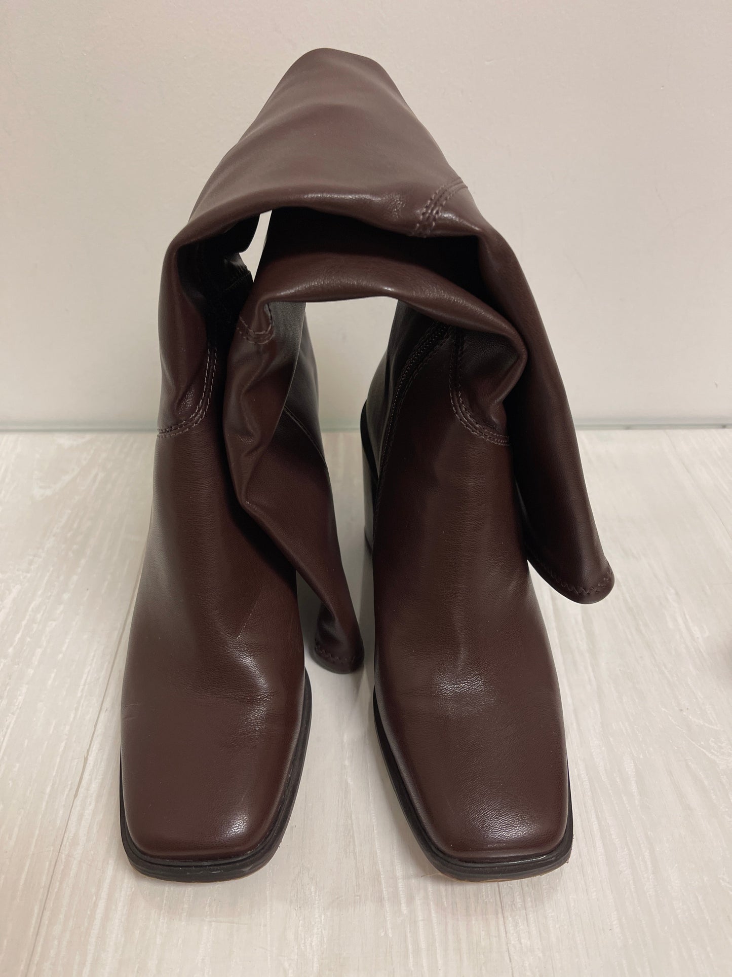 Boots Knee Heels By Franco Sarto In Brown, Size: 6.5