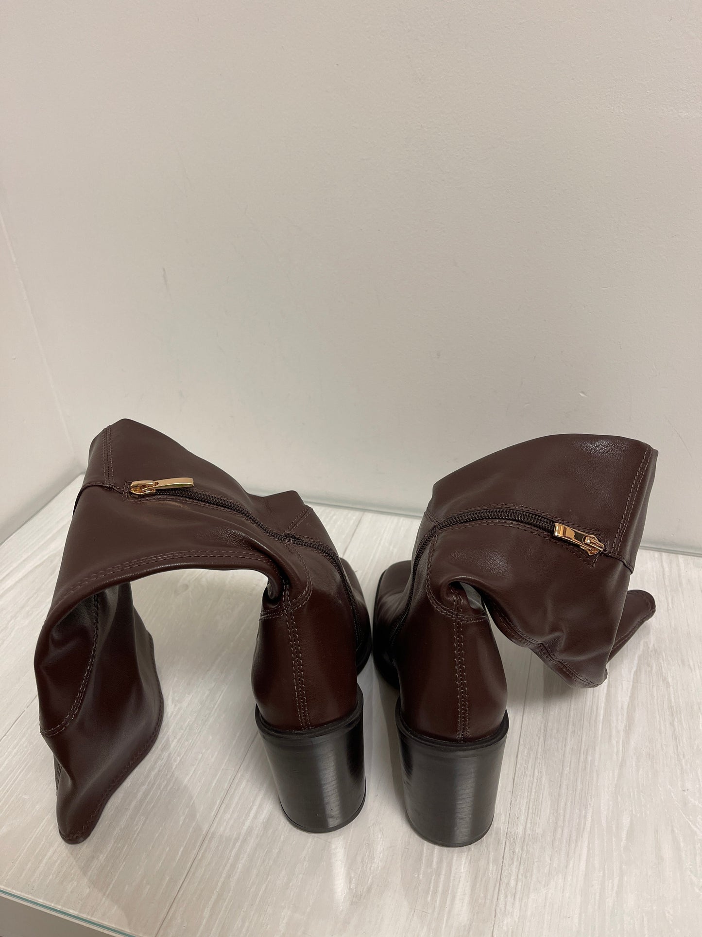 Boots Knee Heels By Franco Sarto In Brown, Size: 6.5