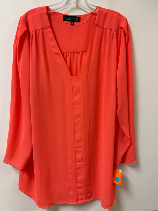 Top Long Sleeve By Eloquii In Orange, Size: 2x