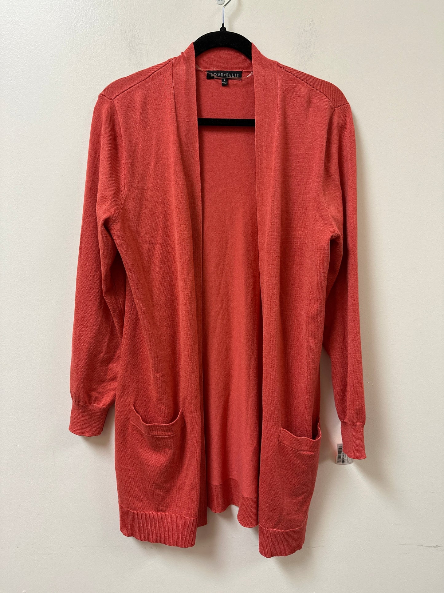 Sweater Cardigan By Clothes Mentor In Orange, Size: L