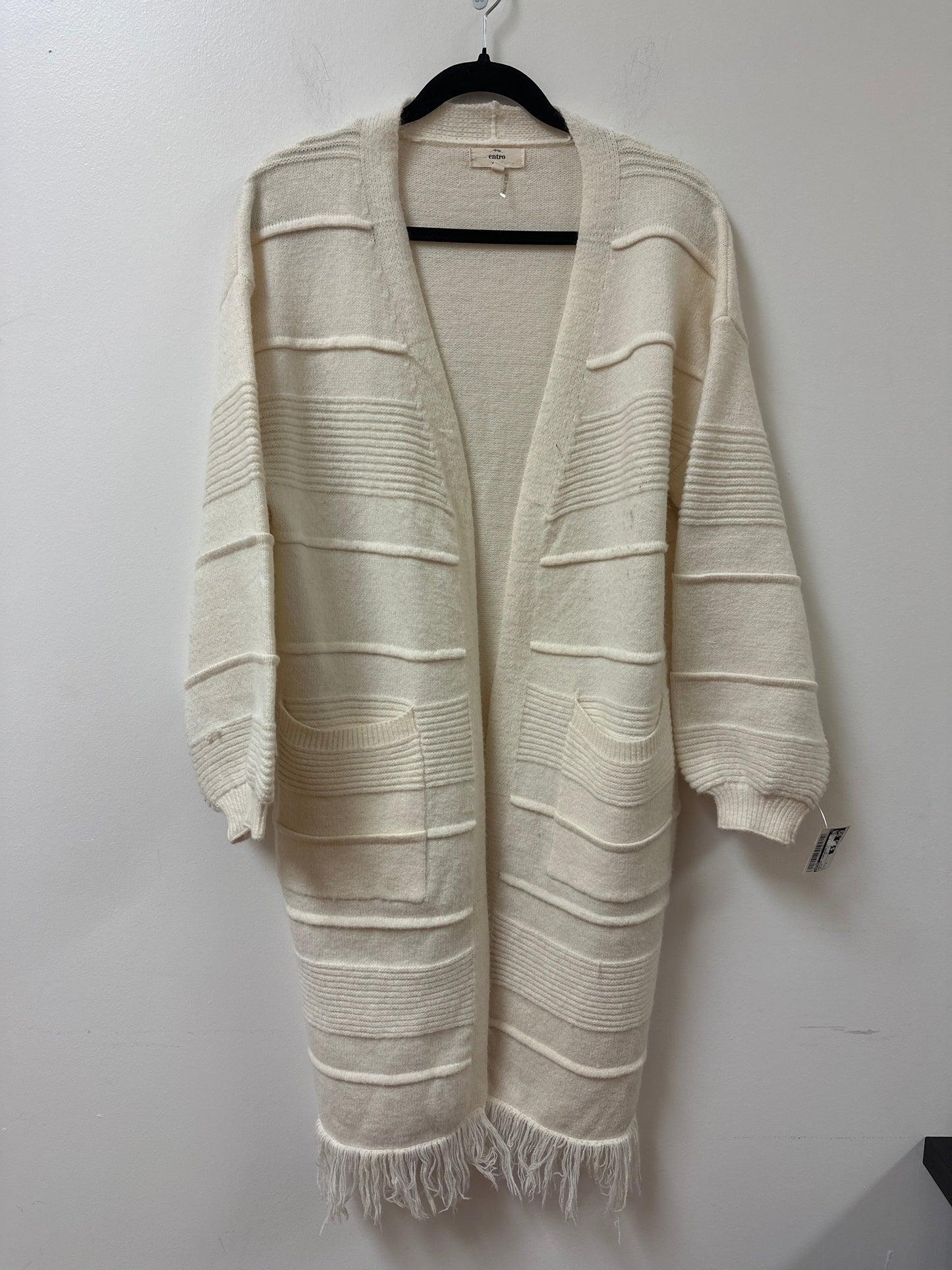 Sweater Cardigan By Entro In Cream, Size: S