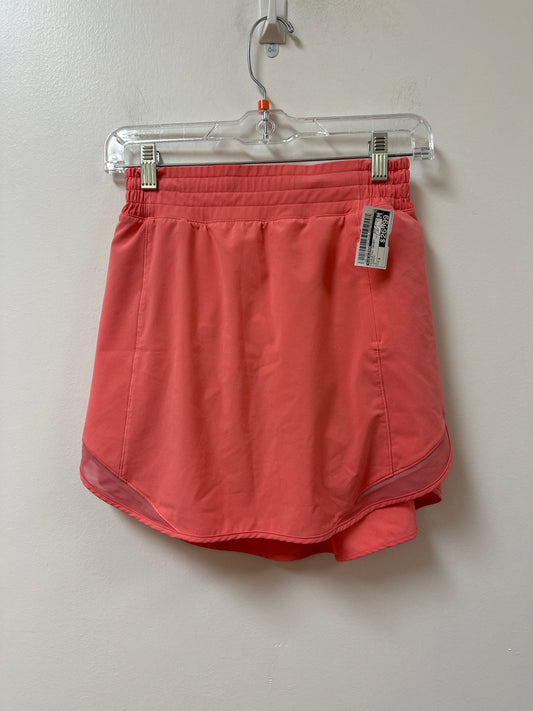 Athletic Skort By Lululemon In Orange, Size: 4