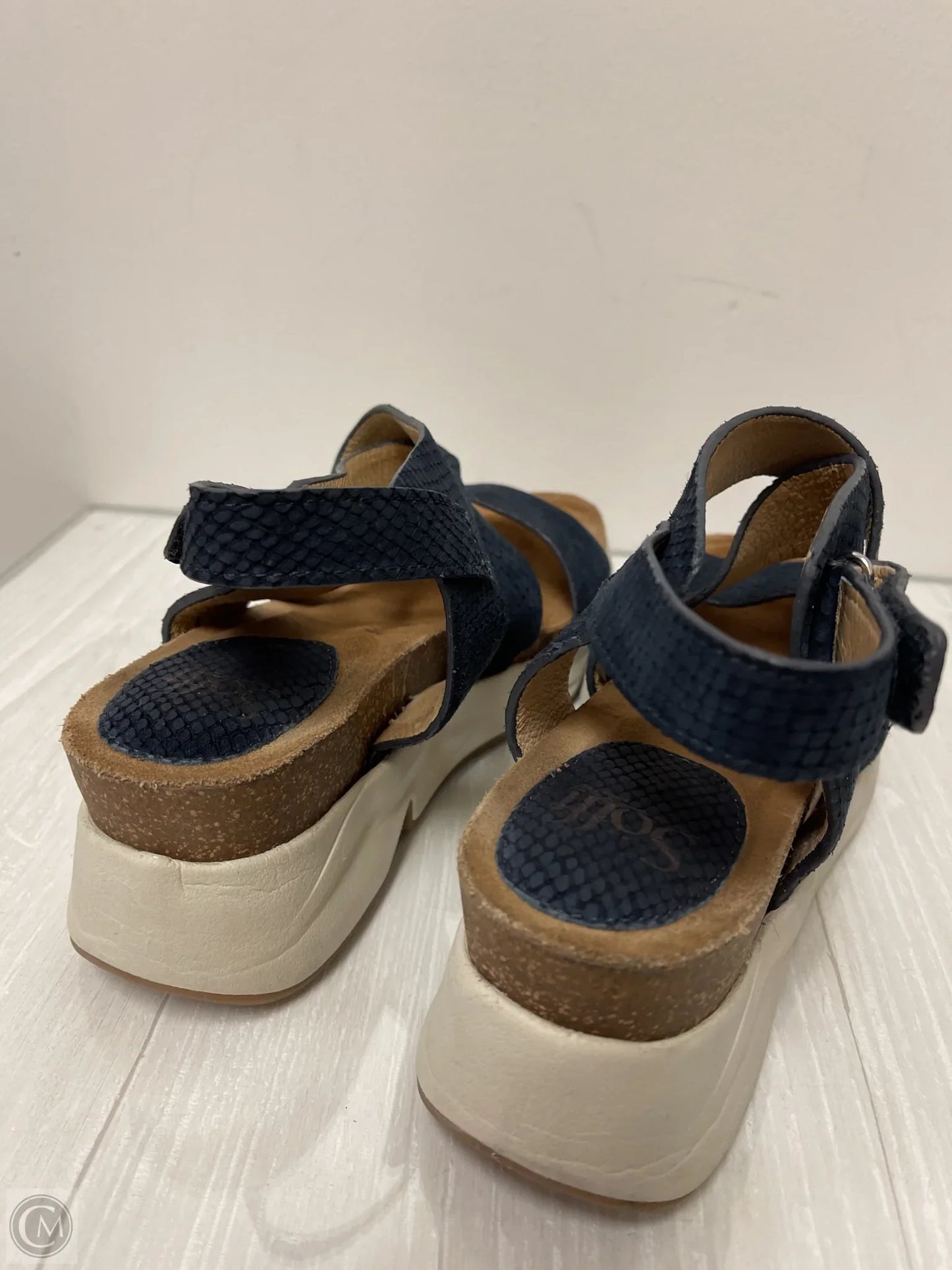 Sandals Heels Platform By Sofft In Navy, Size: 10