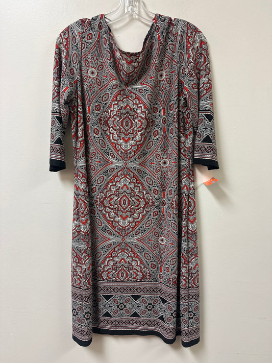 Dress Casual Midi By London Times In Black & Red, Size: Xl