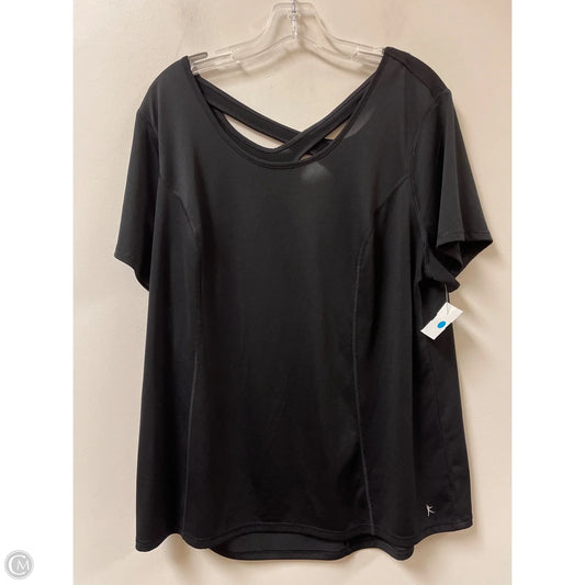 Athletic Top Short Sleeve By Danskin Now In Black, Size: 2x