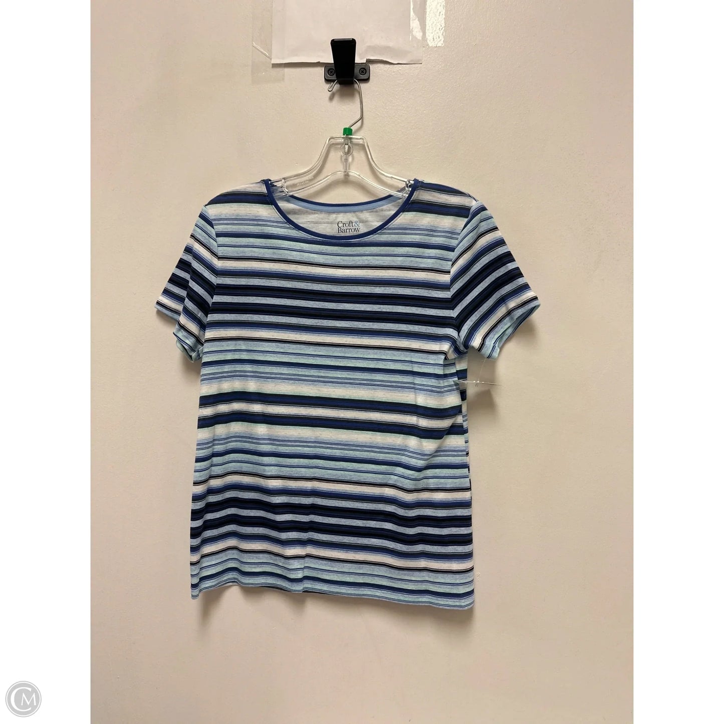 Top Short Sleeve By Croft And Barrow In Striped Pattern, Size: Xsp