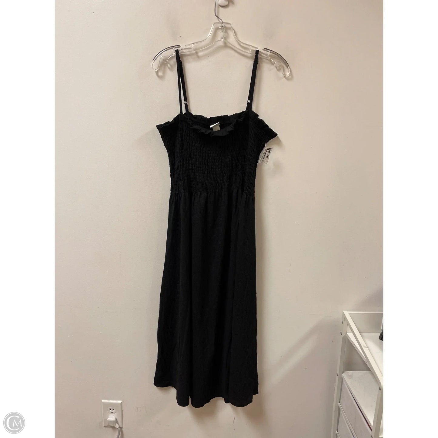 Dress Casual Midi By H&m In Black, Size: L