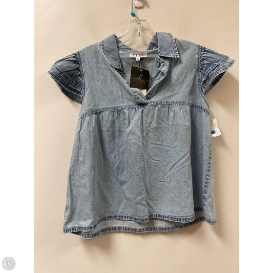 Top Short Sleeve By Thml In Blue & Brown, Size: S