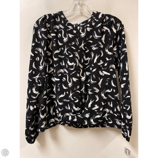 Top Long Sleeve By Nine West In Blue & White, Size: M