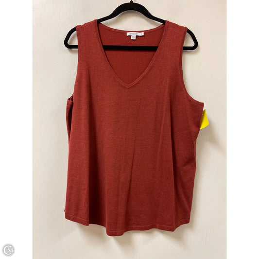 Top Sleeveless By Chicos In Orange, Size: Xl