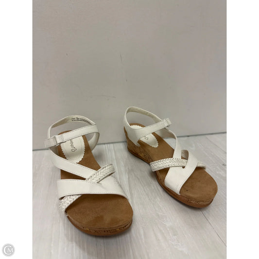 Sandals Heels Wedge By Bare Traps In White, Size: 9