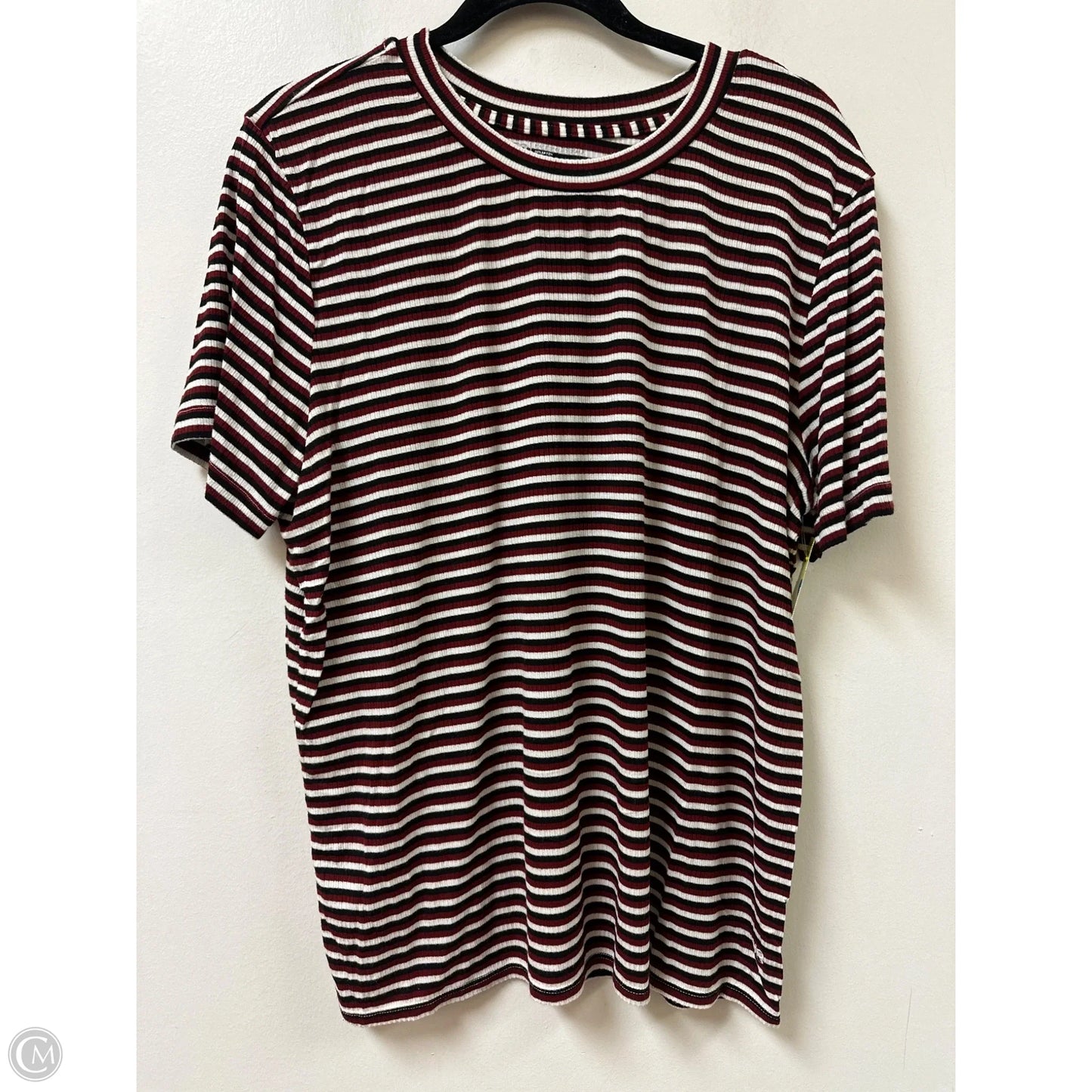 Top Short Sleeve By Albion In Striped Pattern, Size: Xl