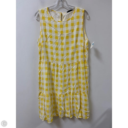 Dress Casual Midi By Prettygarden In White & Yellow, Size: L