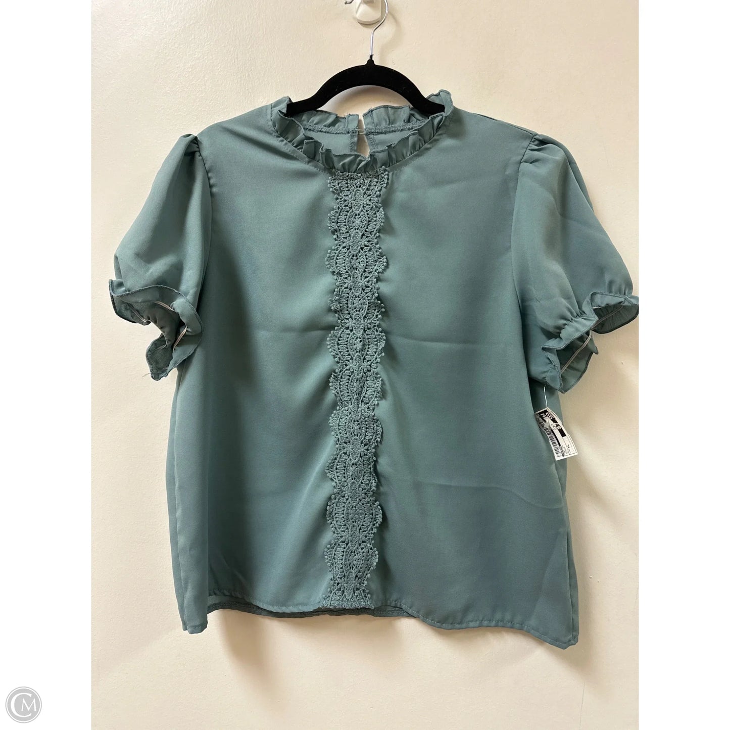 Top Short Sleeve By Shein In Green, Size: Xl