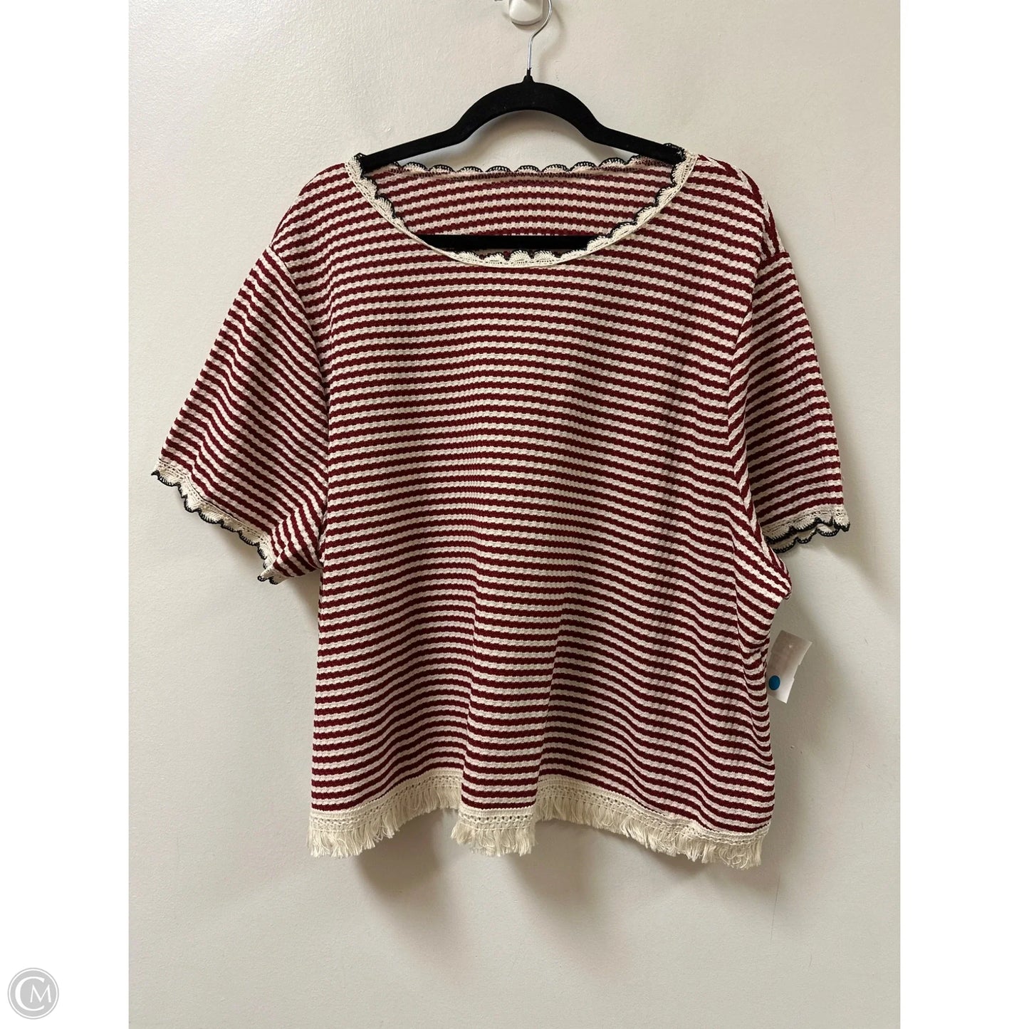 Top Short Sleeve By Shein In Striped Pattern, Size: 4x
