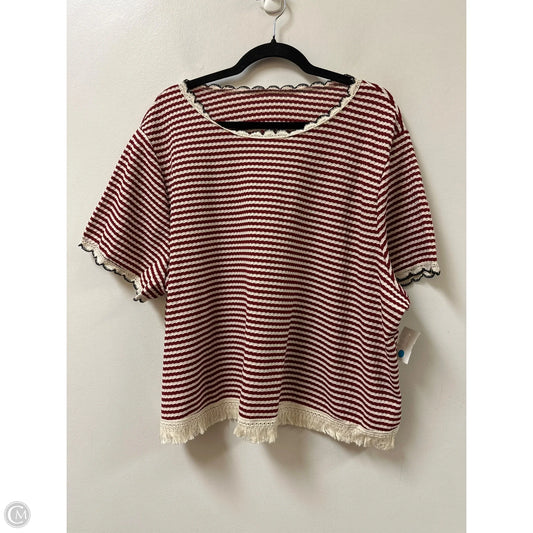 Top Short Sleeve By Shein In Striped Pattern, Size: 4x