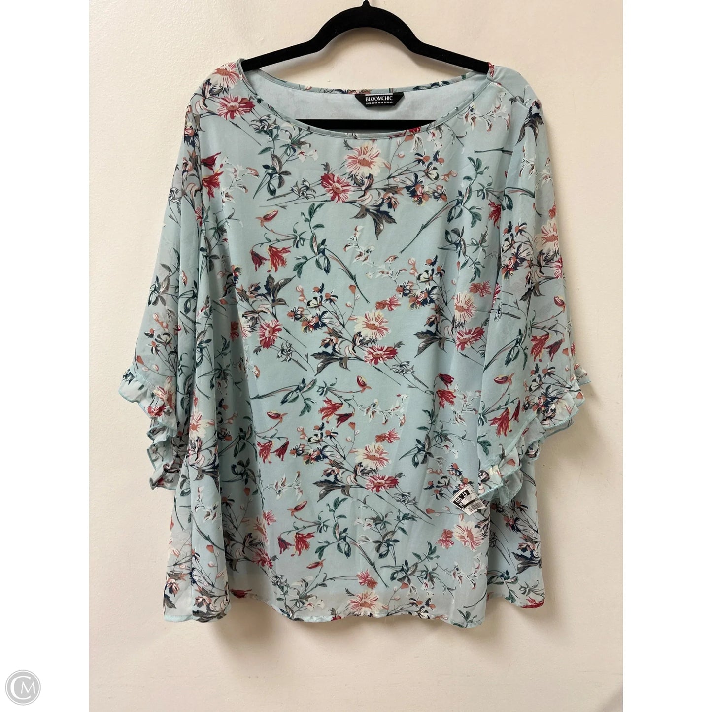 Top Short Sleeve By Bloomchic In Blue, Size: 2x