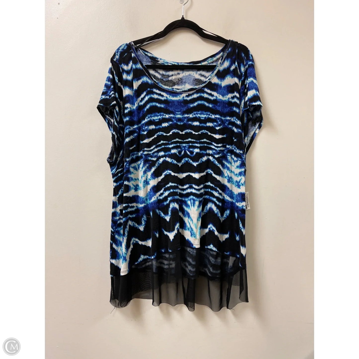 Top Short Sleeve By Jennifer Lopez In Blue, Size: 3x