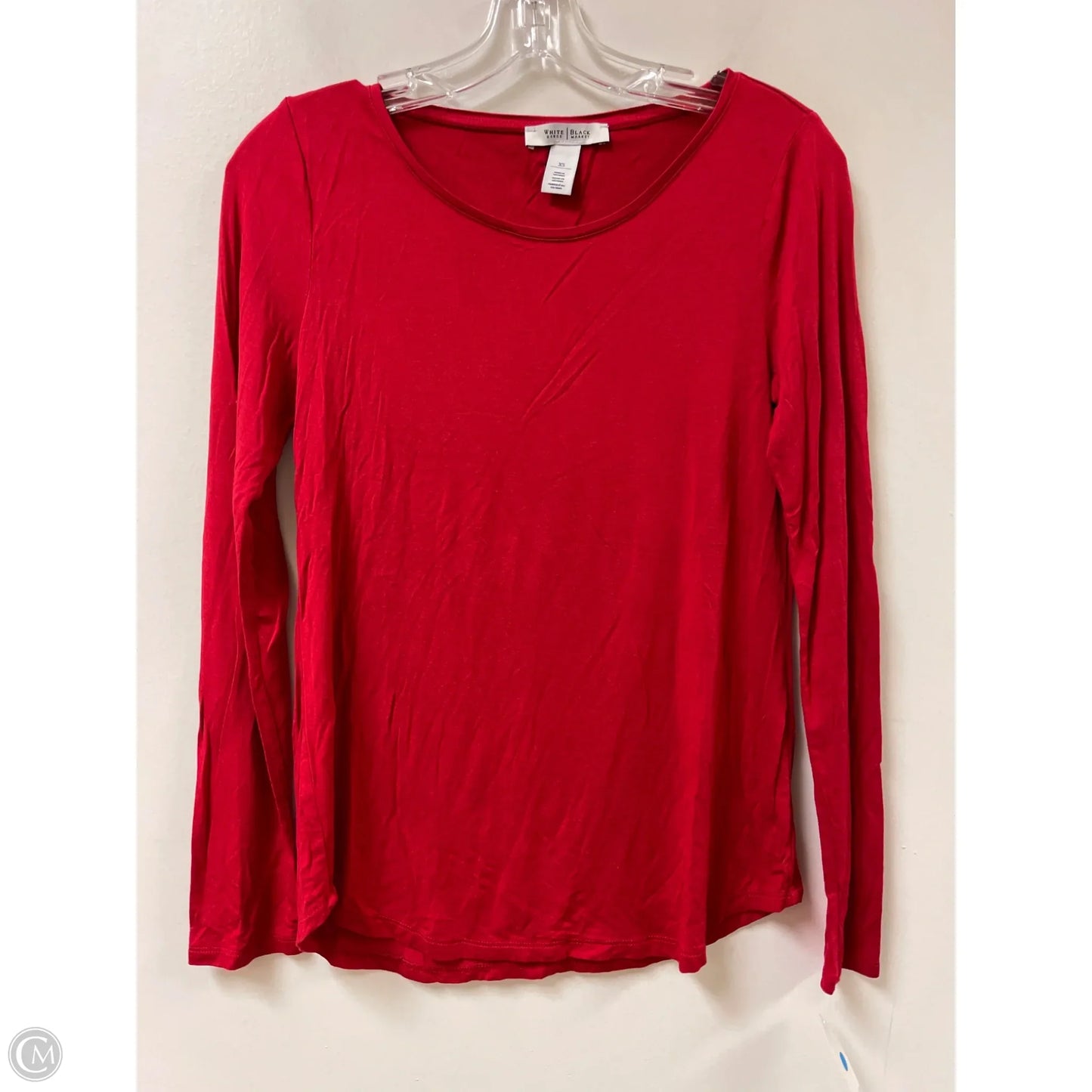 Top Long Sleeve Basic By White House Black Market In Red, Size: Xs