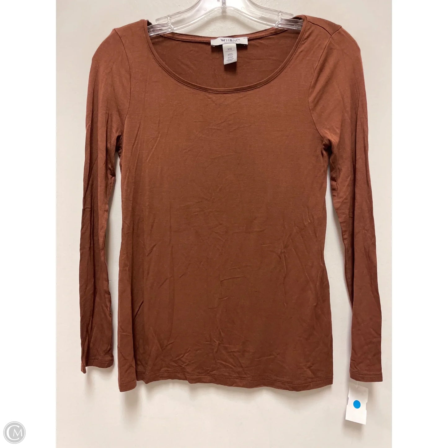 Top Long Sleeve Basic By White House Black Market In Brown, Size: Xxs