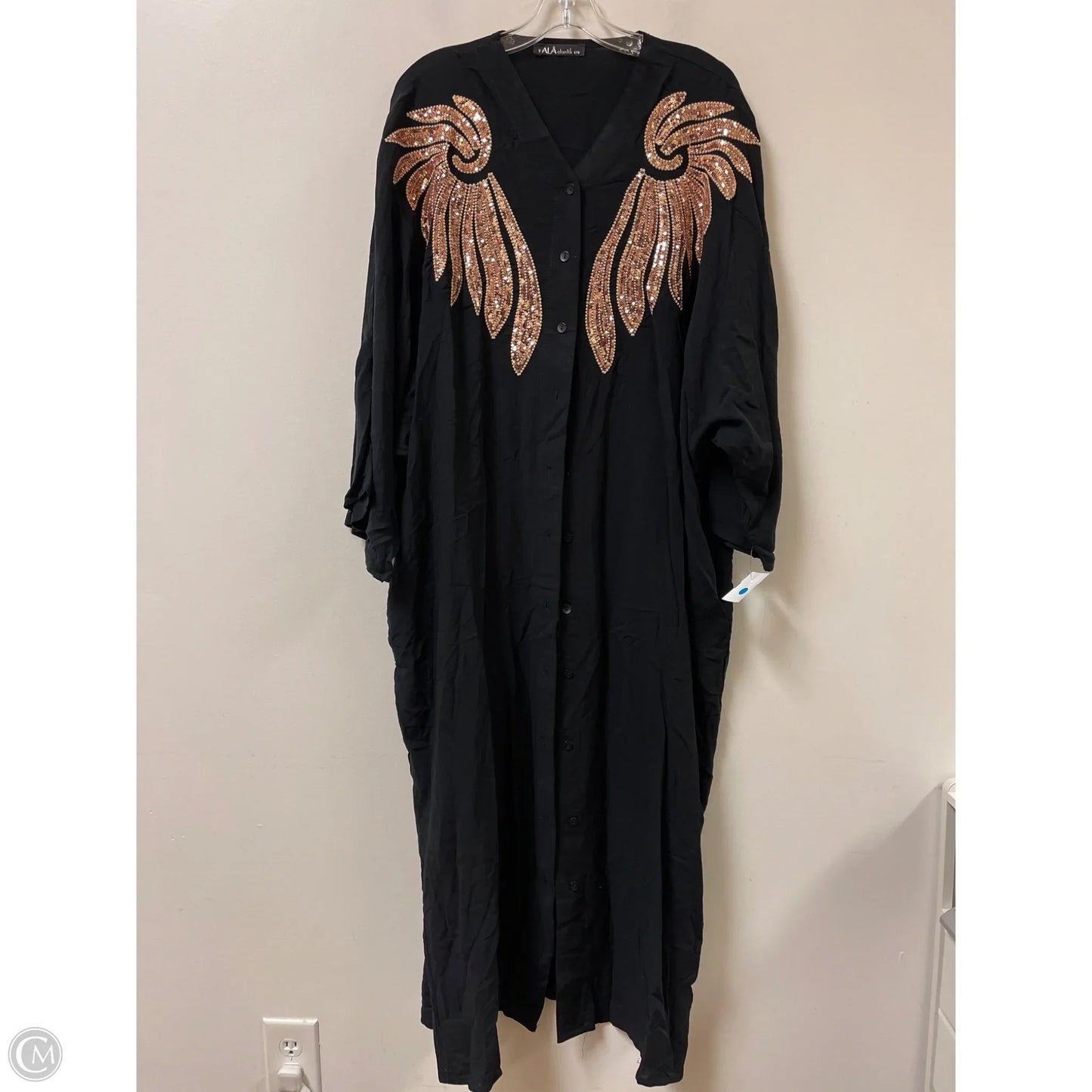 Kimono By Clothes Mentor In Black, Size: Xl