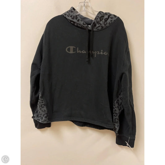Sweatshirt Hoodie By Champion In Black, Size: 1x