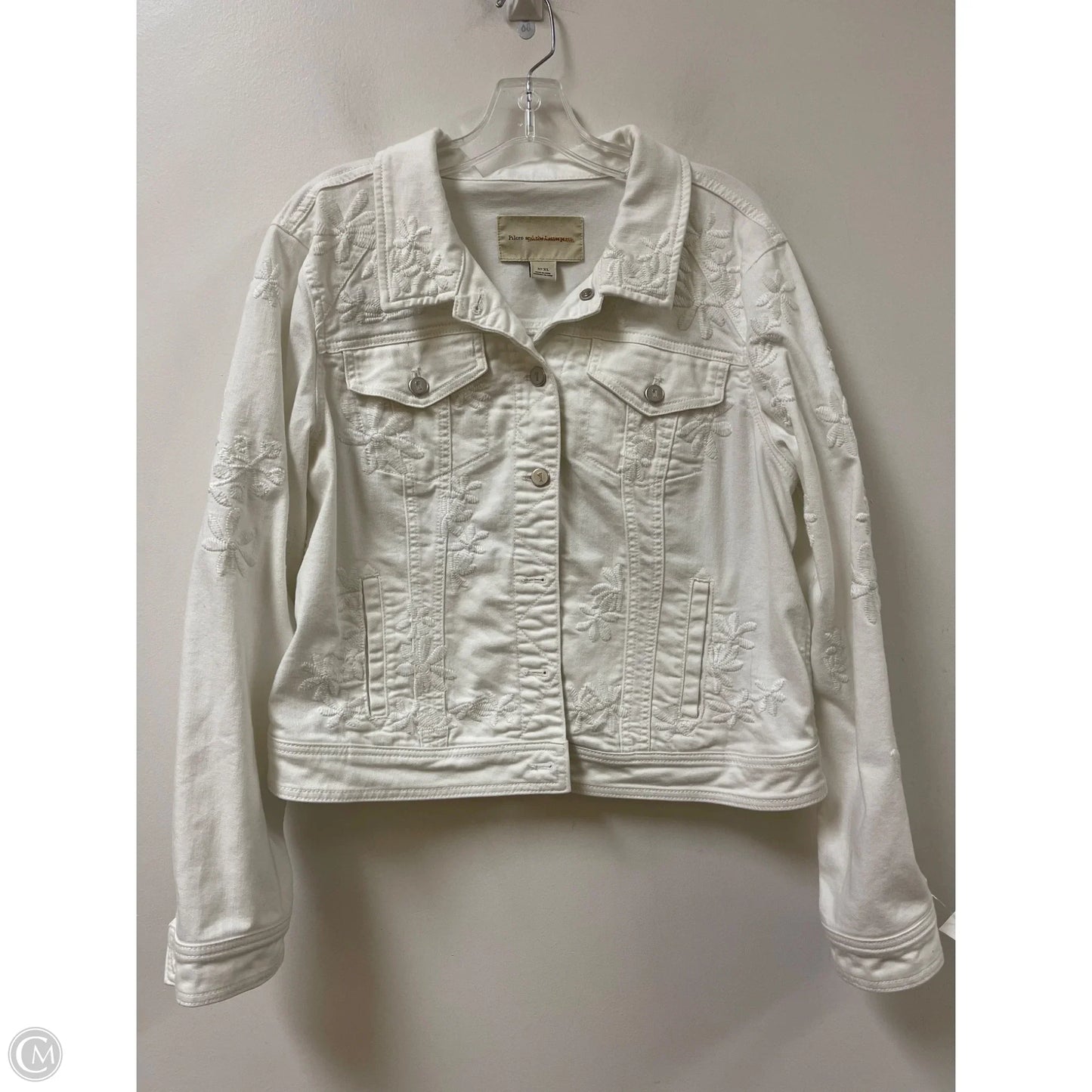 Jacket Denim By Pilcro In White, Size: Xl