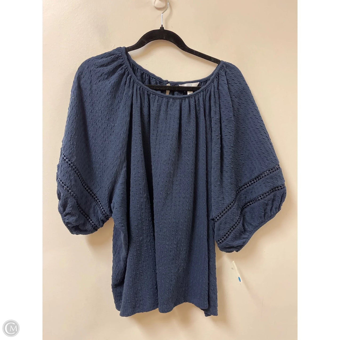 Top Short Sleeve By Time And Tru In Navy, Size: 2x