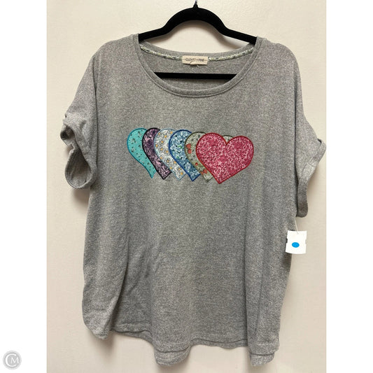 Top Short Sleeve By Clothes Mentor In Grey, Size: 2x