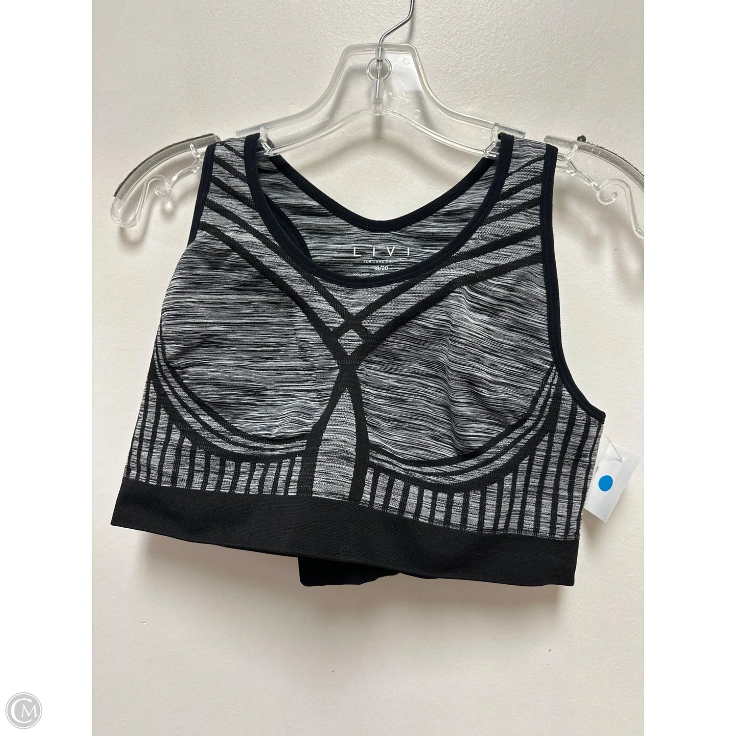 Athletic Bra By Livi Active In Grey, Size: 2x