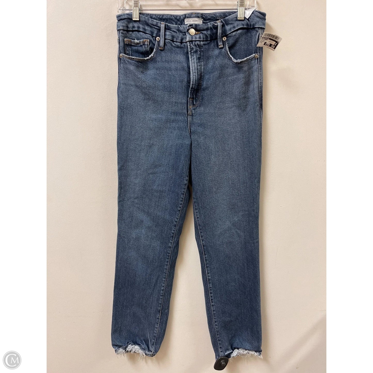 Jeans Cropped By Good American In Blue Denim, Size: 10