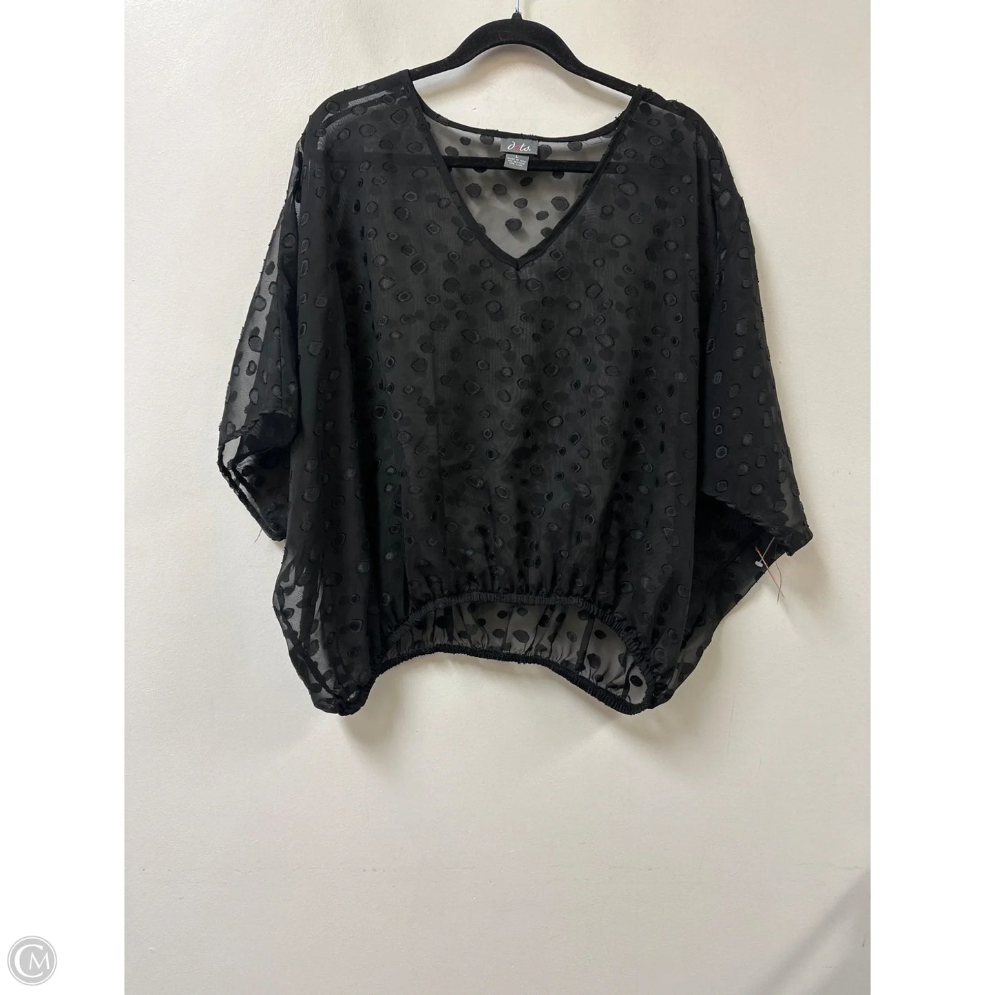 Top Short Sleeve By Dots In Black, Size: L