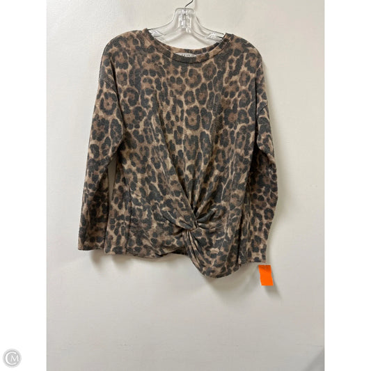 Top Long Sleeve By Gaze In Leopard Print, Size: Xs