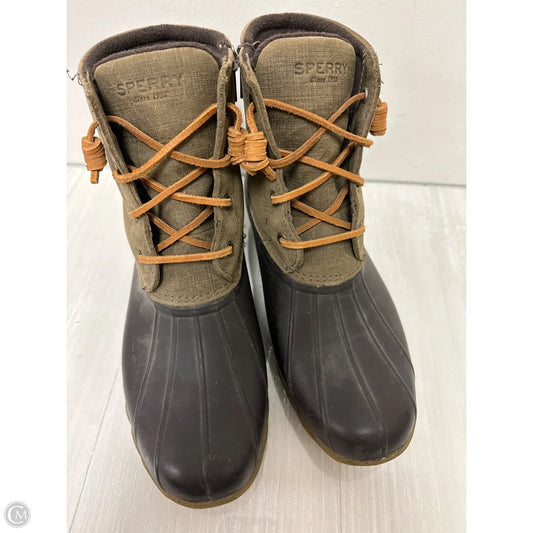 Boots Rain By Sperry In Brown & Green, Size: 9